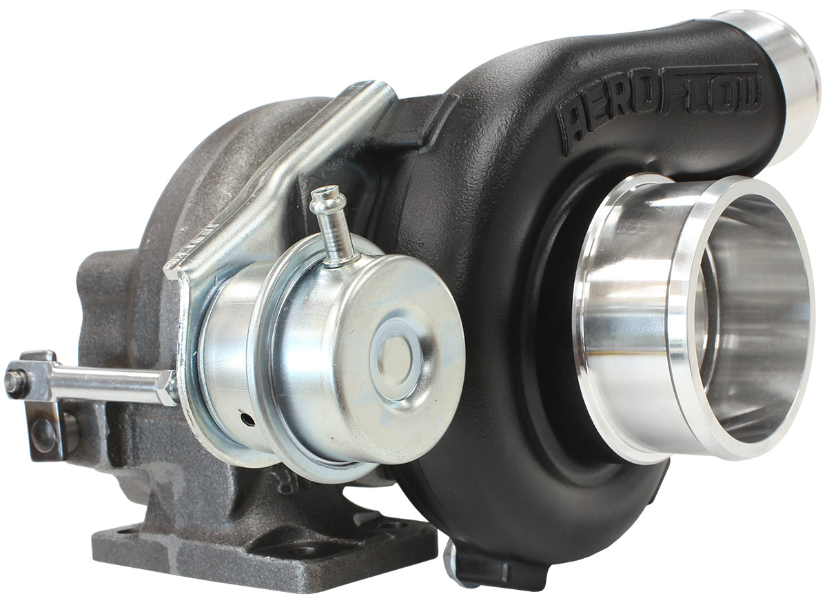 BOOSTED 4647 .64 Turbocharger 475HP, Hi Temp Black Finish   Internal Wastegate, T25 / T28 Inlet Flange, 5-Bolt Exhaust Flange