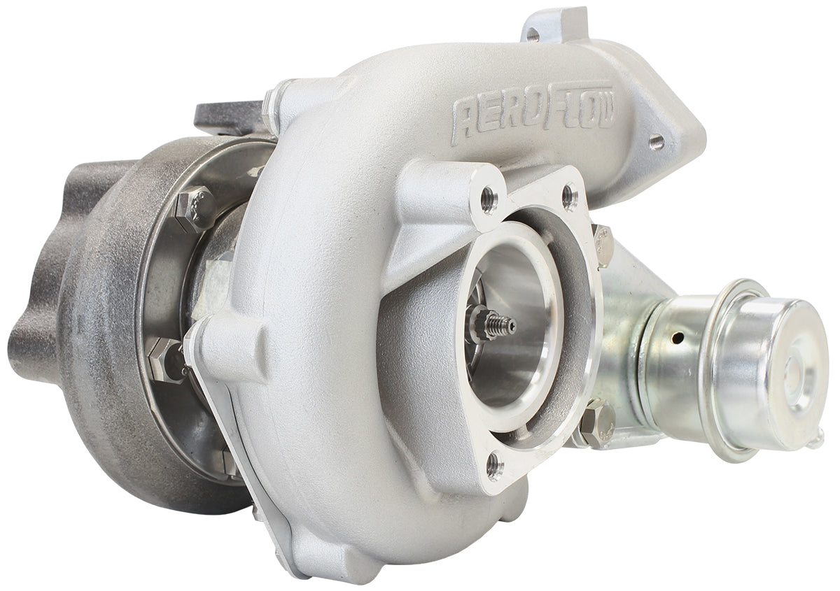BOOSTED 4647 NISSAN .64 Turbocharger 440HP, Natural Cast Finish   Internal Wastegate, T25 / T28 Inlet Flange, 5-Bolt Exhaust Flange