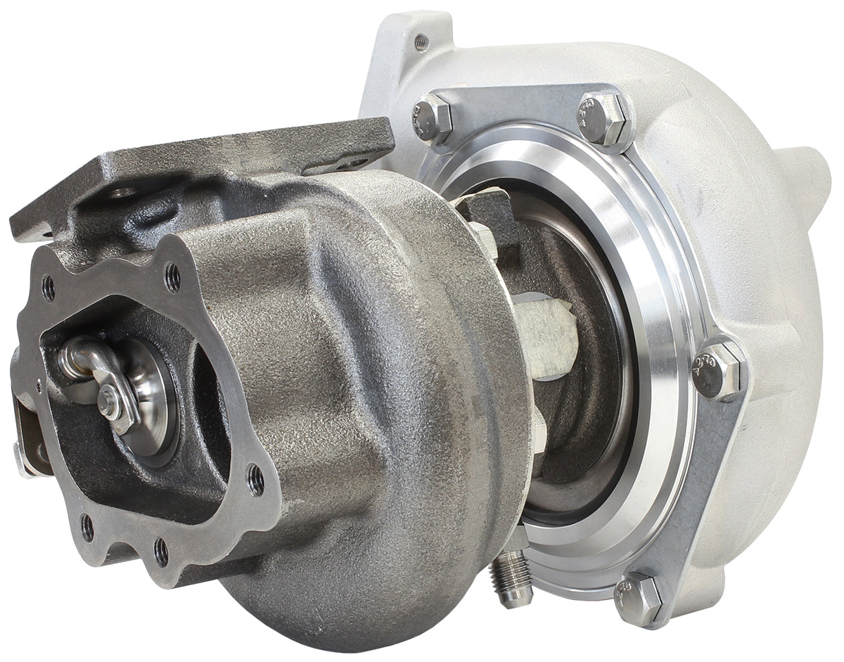 BOOSTED 4647 NISSAN .64 Turbocharger 440HP, Natural Cast Finish   Internal Wastegate, T25 / T28 Inlet Flange, 5-Bolt Exhaust Flange