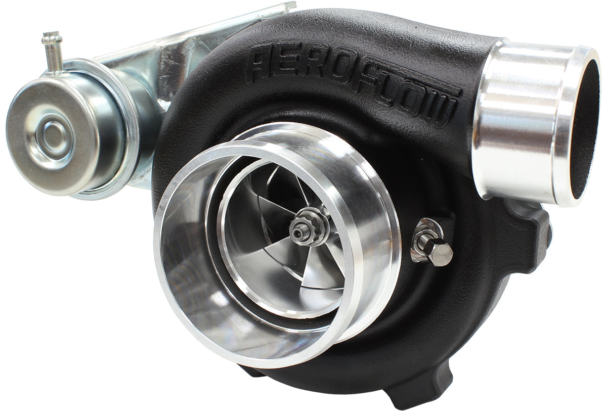 BOOSTED 5447 .64 Turbocharger 495HP, Hi Temp Black Finish   Internal Wastegate, T25 / T28 Inlet Flange, 5-Bolt Exhaust Flange