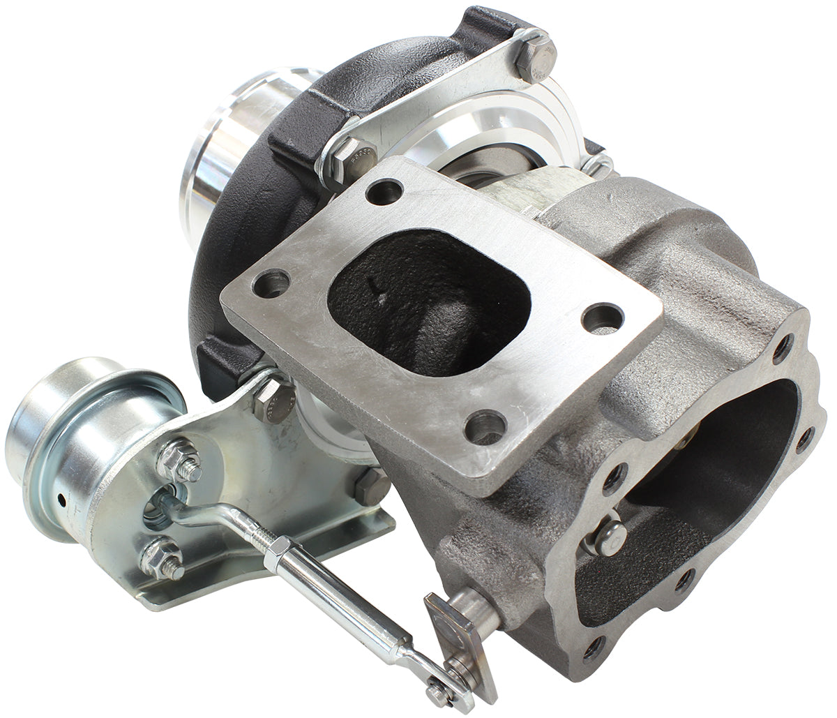 BOOSTED 5447 .64 Turbocharger 495HP, Hi Temp Black Finish   Internal Wastegate, T25 / T28 Inlet Flange, 5-Bolt Exhaust Flange