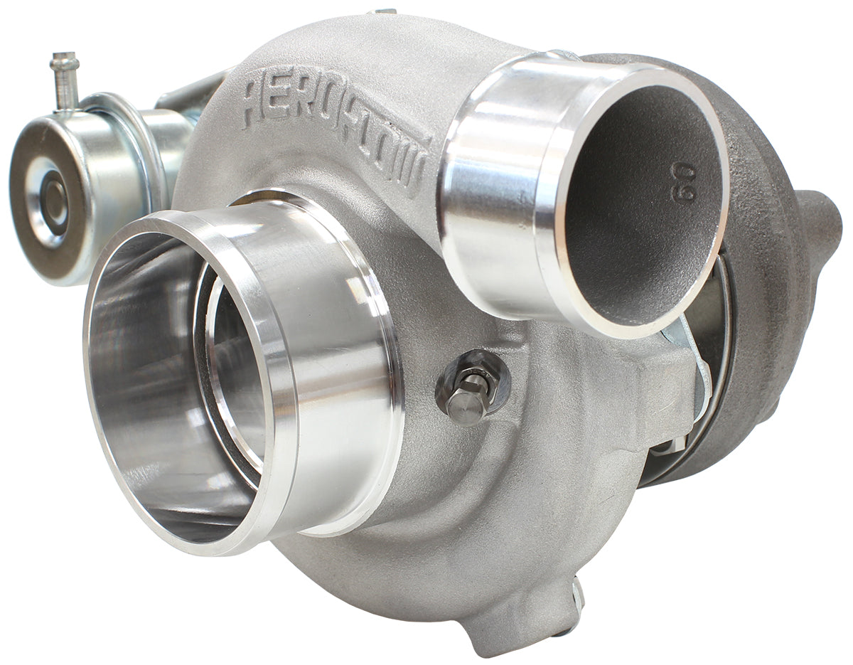 BOOSTED 5447 .64 Turbocharger 495HP, Natural Cast Finish   Internal Wastegate, T25 / T28 Inlet Flange, 5-Bolt Exhaust Flange