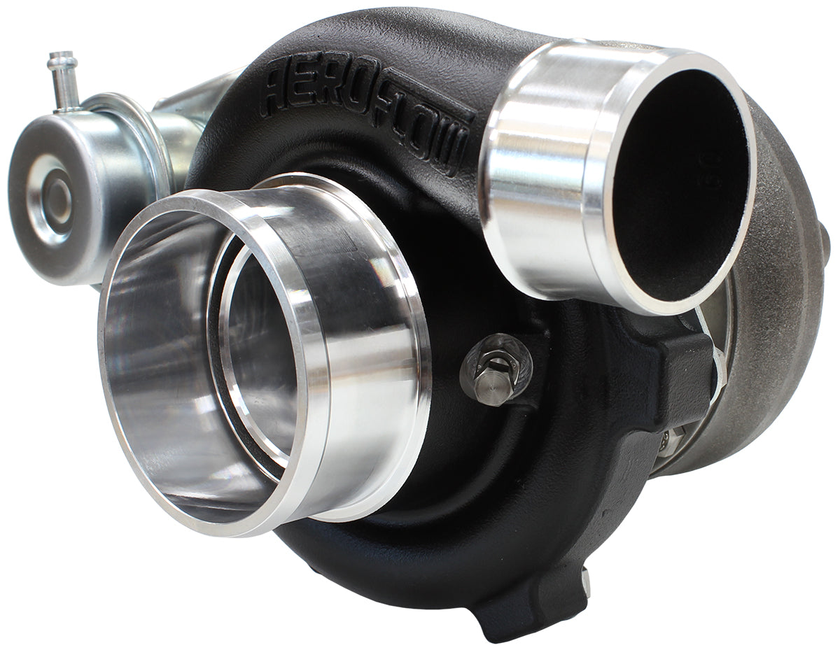 BOOSTED 5447 .86 Turbocharger 495HP, Hi Temp Black Finish   Internal Wastegate, T25 / T28 Inlet Flange, 5-Bolt Exhaust Flange