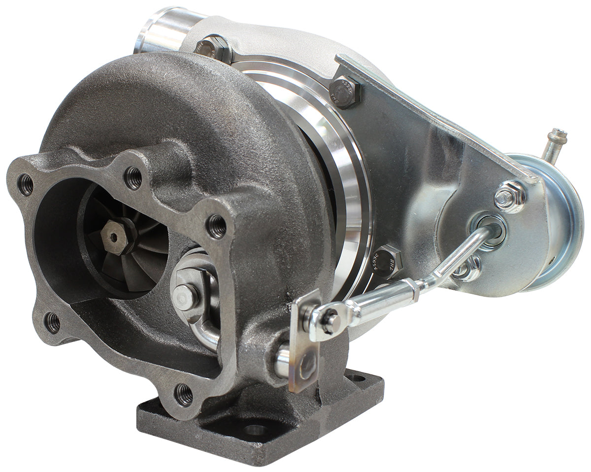 BOOSTED 5447 .86 Turbocharger 495HP, Natural Cast Finish   Internal Wastegate, T25 / T28 Inlet Flange, 5-Bolt Exhaust Flange