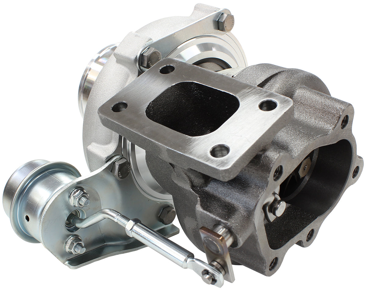 BOOSTED 5447 .86 Turbocharger 495HP, Natural Cast Finish   Internal Wastegate, T25 / T28 Inlet Flange, 5-Bolt Exhaust Flange