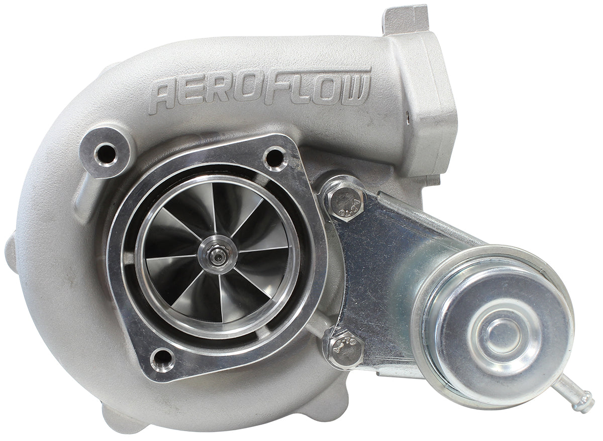 BOOSTED 5447 NISSAN .64 Turbocharger 525HP, Natural Cast Finish   Internal Wastegate, T25 / T28 Inlet Flange, 5-Bolt Exhaust Flange