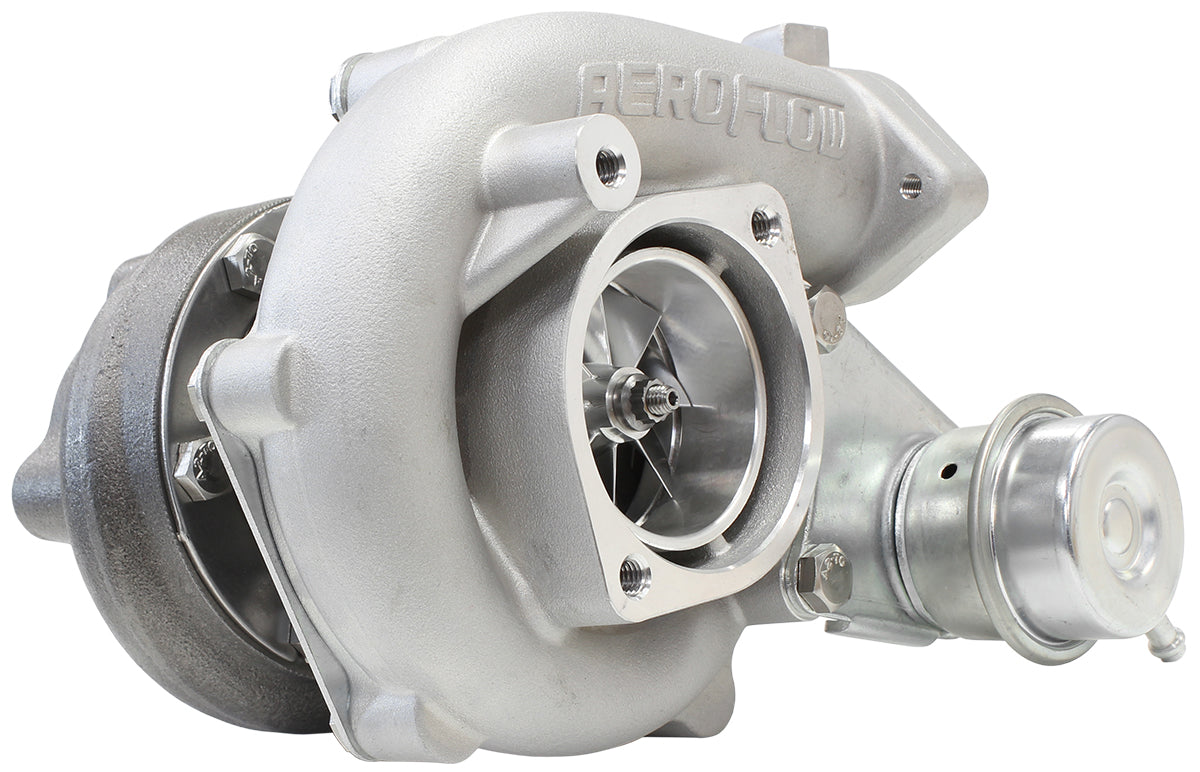 BOOSTED 5447 NISSAN .64 Turbocharger 525HP, Natural Cast Finish   Internal Wastegate, T25 / T28 Inlet Flange, 5-Bolt Exhaust Flange