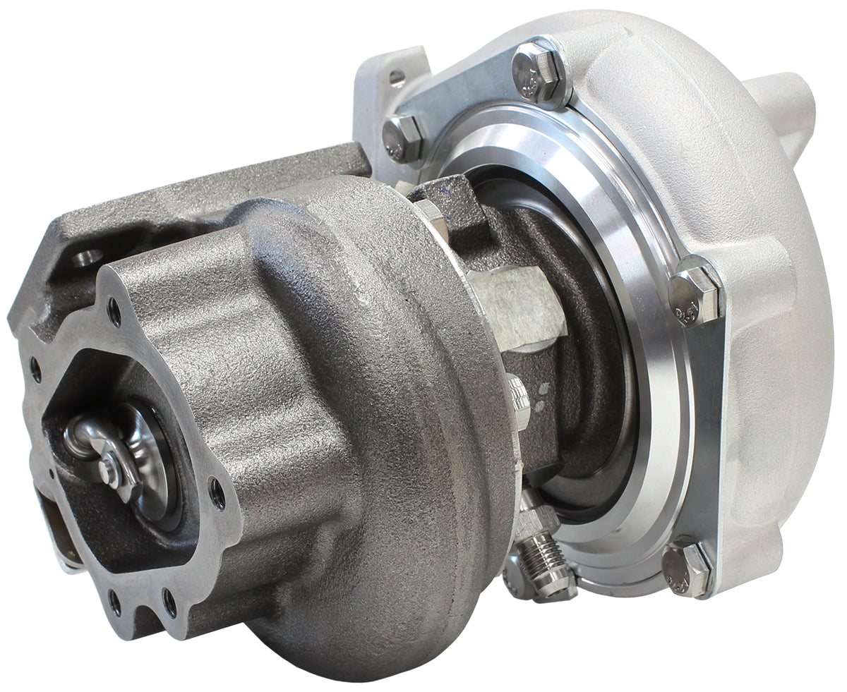 BOOSTED 5447 NISSAN .64 Turbocharger 525HP, Natural Cast Finish   Internal Wastegate, T25 / T28 Inlet Flange, 5-Bolt Exhaust Flange