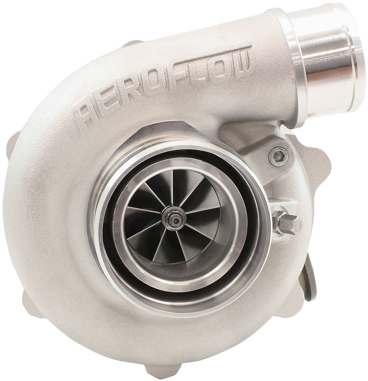 BOOSTED 4849 .72 Turbocharger 550HP, Natural Cast Finish   External Wastegate, V-Band Inlet & Exhaust Flanges