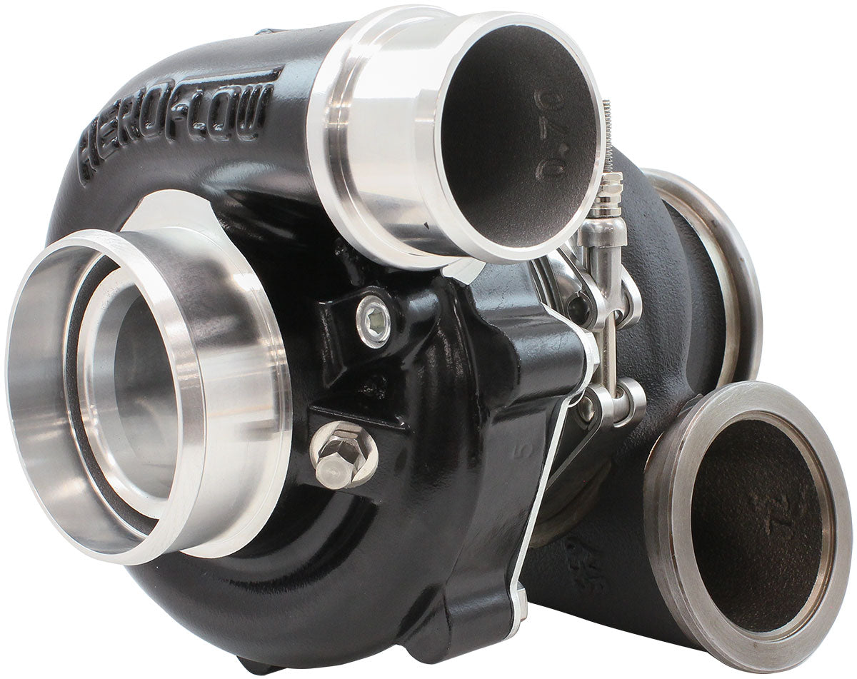 BOOSTED 4849 .72 Turbocharger 550HP, Hi Temp Black Finish   External Wastegate, V-Band Inlet & Exhaust Flanges