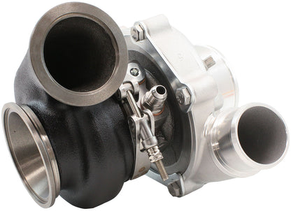 BOOSTED 4849 .72 Turbocharger 550HP, Natural Cast Finish   External Wastegate, V-Band Inlet & Exhaust Flanges