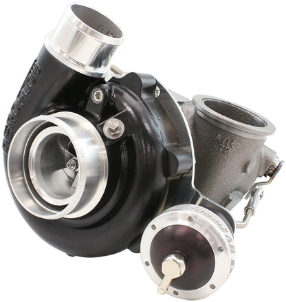 BOOSTED 4849 .72 Turbocharger 550HP, Hi Temp Black Finish   Internal Wastegate, V-Band Inlet & Exhaust Flanges