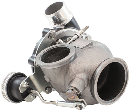 BOOSTED 4849 .72 Turbocharger 550HP, Hi Temp Black Finish   Internal Wastegate, V-Band Inlet & Exhaust Flanges