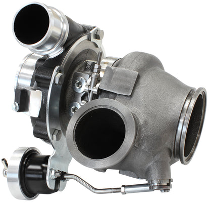 BOOSTED 4849 .72 Turbocharger 550HP, Hi Temp Black Finish   Internal Wastegate, V-Band Inlet & Exhaust Flanges