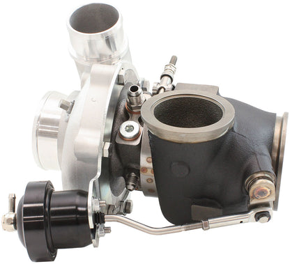 BOOSTED 4849 .72 Turbocharger 550HP, Natural Cast Finish   Internal Wastegate, V-Band Inlet & Exhaust Flanges