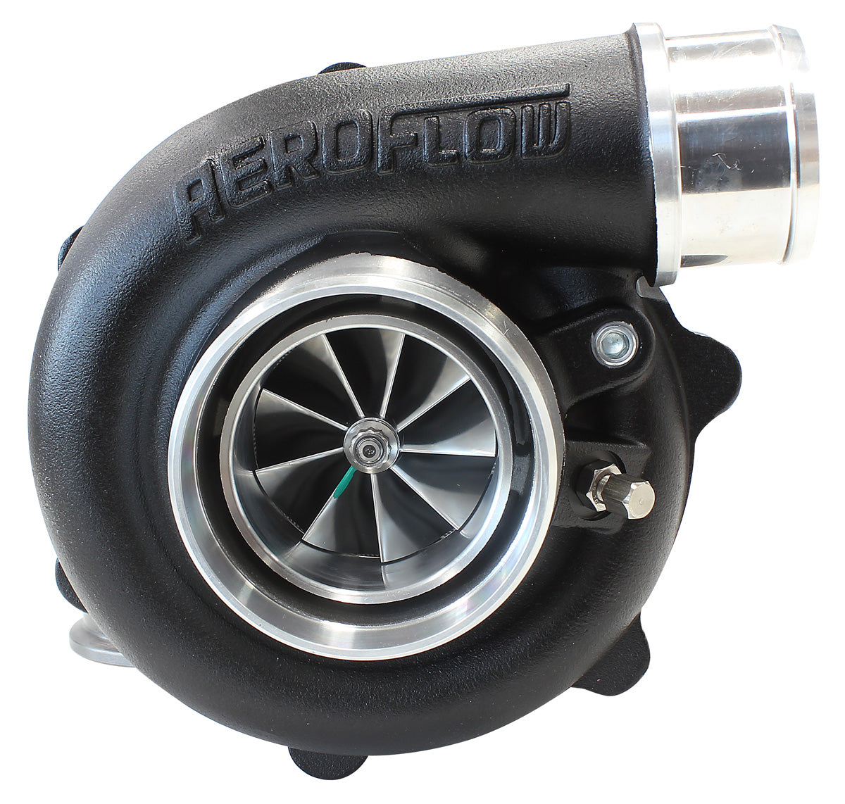 BOOSTED 5449 .72 Turbocharger 660HP, Hi Temp Black Finish   External Wastegate, V-Band Inlet & Exhaust Flanges