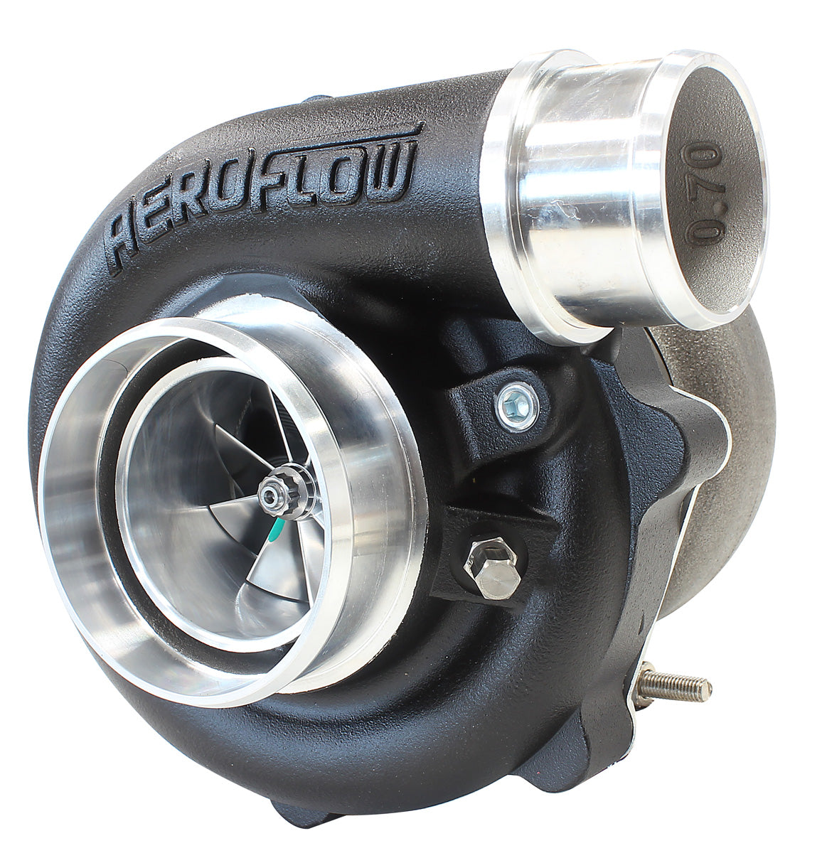 BOOSTED 5449 .72 Turbocharger 660HP, Hi Temp Black Finish   External Wastegate, V-Band Inlet & Exhaust Flanges