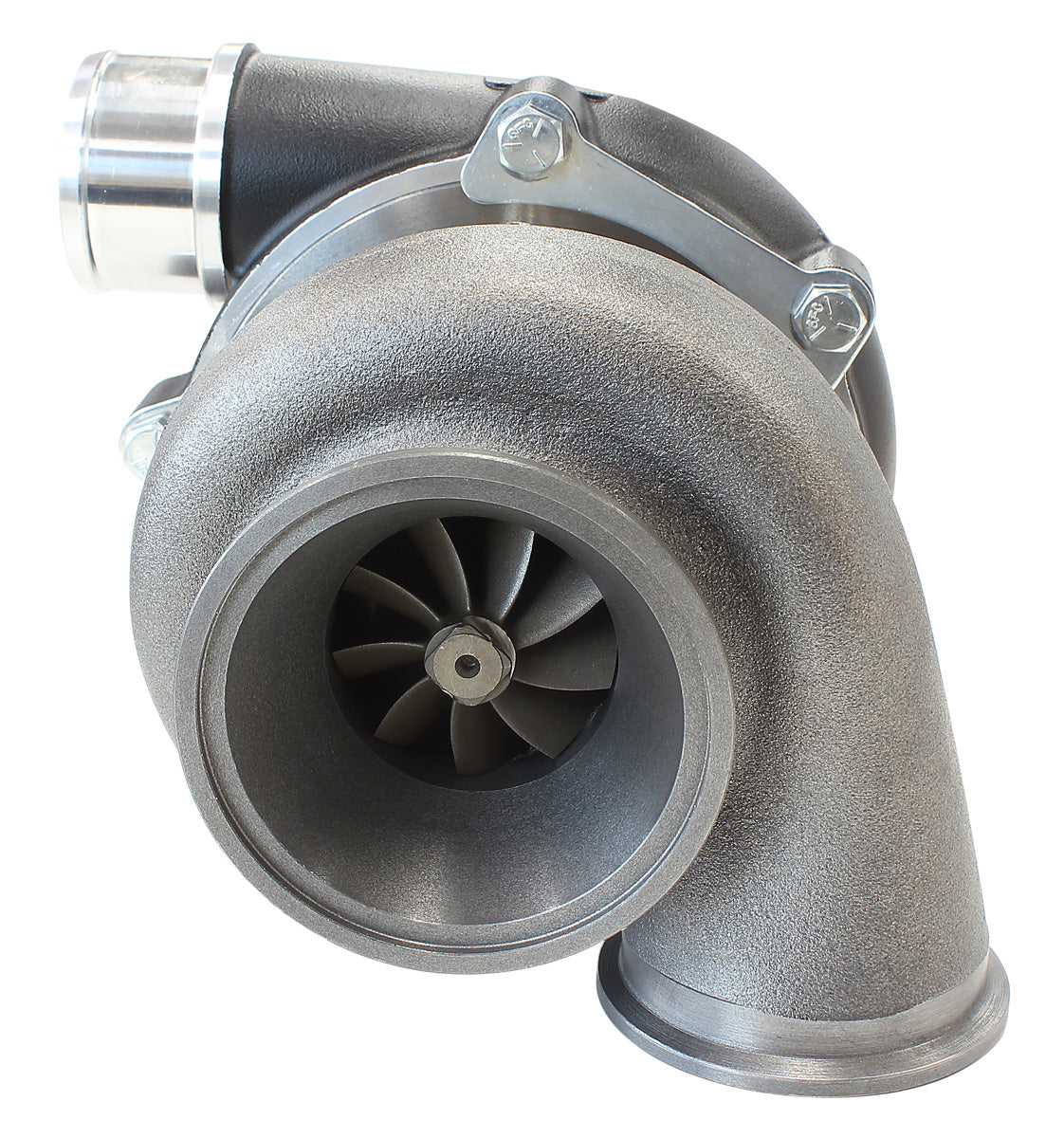 BOOSTED 5449 .72 Turbocharger 660HP, Hi Temp Black Finish   External Wastegate, V-Band Inlet & Exhaust Flanges