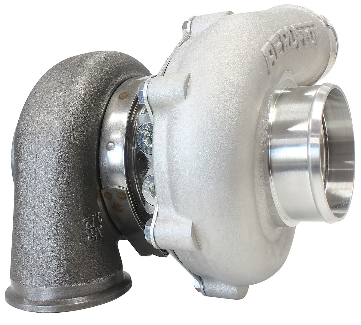 BOOSTED 5449 .72 Turbocharger 660HP, Natural Cast Finish   External Wastegate, V-Band Inlet & Exhaust Flanges