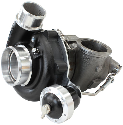BOOSTED 5449 .72 Turbocharger 660HP, Hi Temp Black Finish   Internal Wastegate, V-Band Inlet & Exhaust Flanges