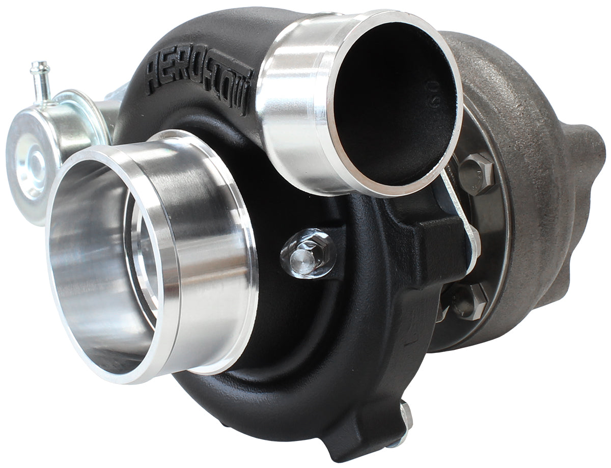 BOOSTED 5047 .64 Turbocharger 550HP, Hi Temp Black Finish   Internal Wastegate, T25 / T28 Inlet Flange, 5-Bolt Exhaust Flange