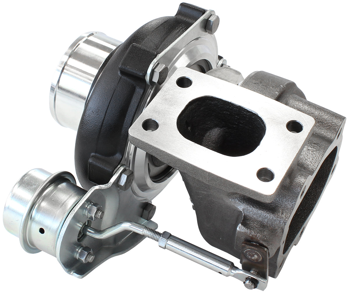 BOOSTED 5047 .64 Turbocharger 550HP, Hi Temp Black Finish   Internal Wastegate, T25 / T28 Inlet Flange, 5-Bolt Exhaust Flange