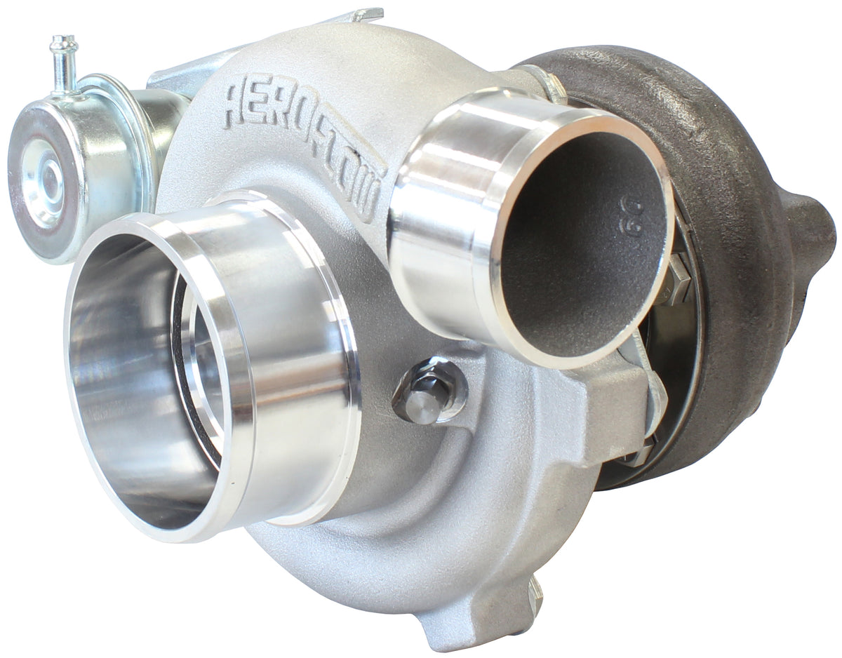 BOOSTED 5047 .64 Turbocharger 550HP, Natural Cast Finish   Internal Wastegate, T25 / T28 Inlet Flange, 5-Bolt Exhaust Flange