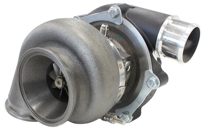 BOOSTED 4849 .72 Reverse Rotation Turbocharger 550HP, Hi Temp Black Finish   External Wastegate, V-Band Inlet & Exhaust Flanges