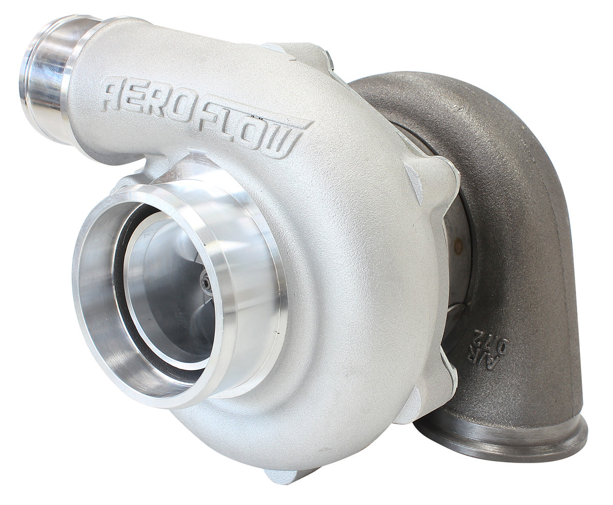 BOOSTED 4849 .72 Reverse Rotation Turbocharger 550HP, Natural Cast Finish   External Wastegate, V-Band Inlet & Exhaust Flanges