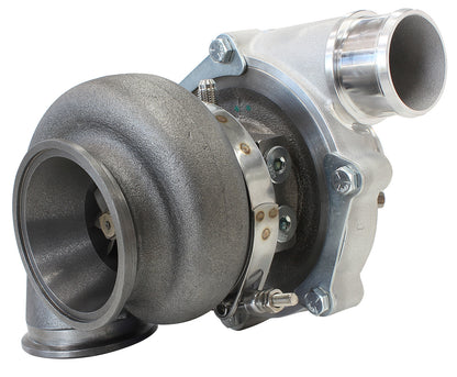 BOOSTED 4849 .72 Reverse Rotation Turbocharger 550HP, Natural Cast Finish   External Wastegate, V-Band Inlet & Exhaust Flanges