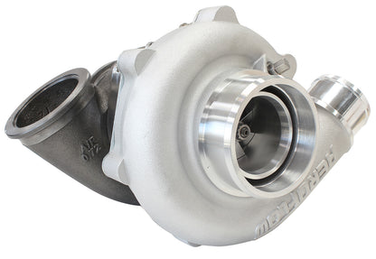 BOOSTED 4849 .72 Reverse Rotation Turbocharger 550HP, Natural Cast Finish   External Wastegate, V-Band Inlet & Exhaust Flanges