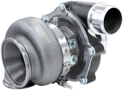 BOOSTED 5449 .72 Reverse Rotation Turbocharger 660HP, Hi Temp Black Finish   External Wastegate, V-Band Inlet & Exhaust Flanges
