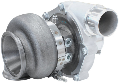 BOOSTED 5449 .72 Reverse Rotation Turbocharger 660HP, Natural Cast Finish   External Wastegate, V-Band Inlet & Exhaust Flanges