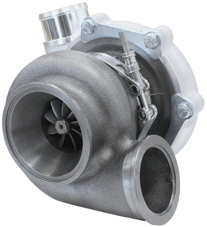 BOOSTED 5449 .72 Reverse Rotation Turbocharger 660HP, Natural Cast Finish   External Wastegate, V-Band Inlet & Exhaust Flanges