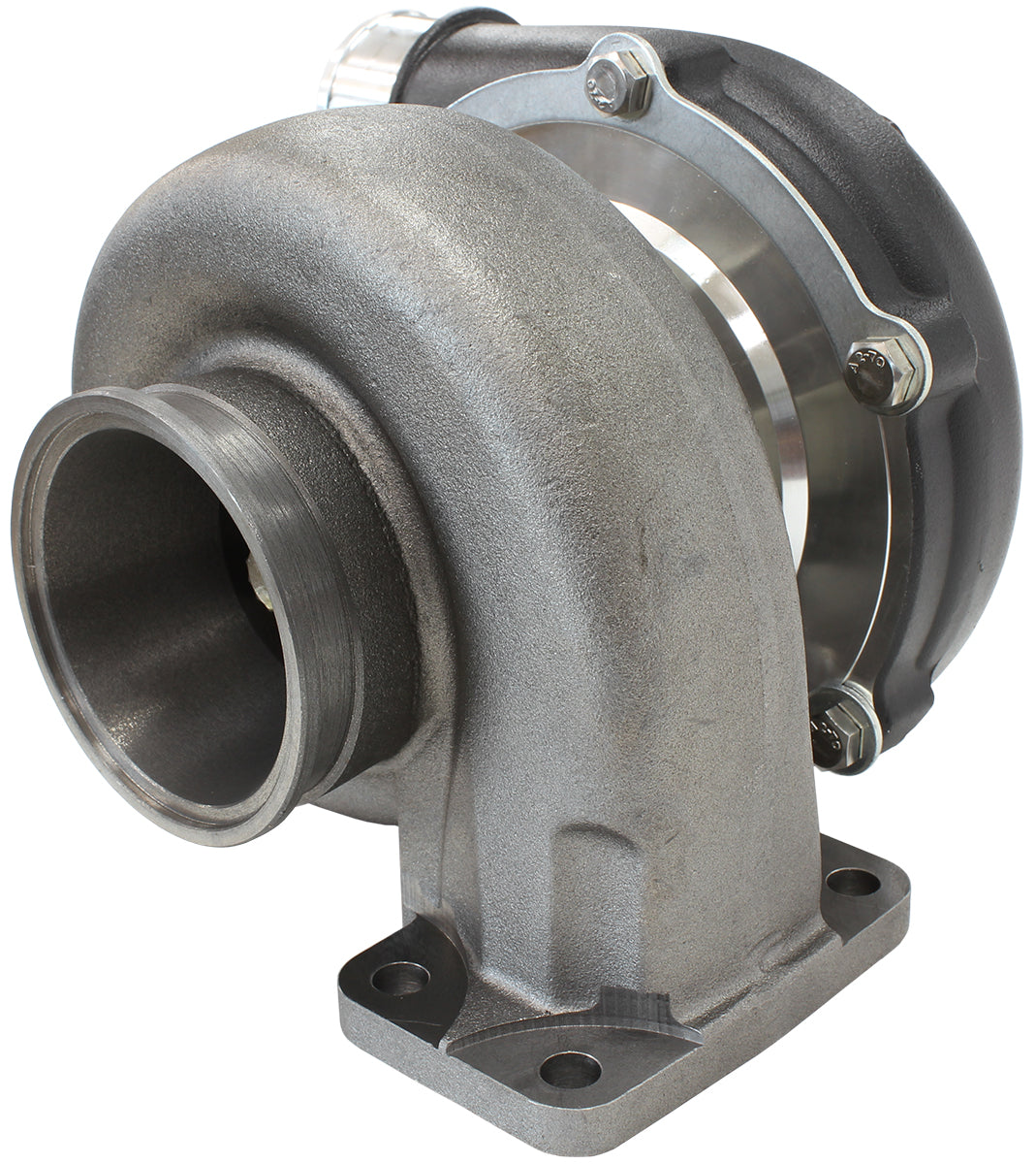 BOOSTED 5455 1.06 Turbocharger 650HP, Hi Temp Black Finish   External Wastegate, T3 Inlet Flange, V-Band Exhaust Flange