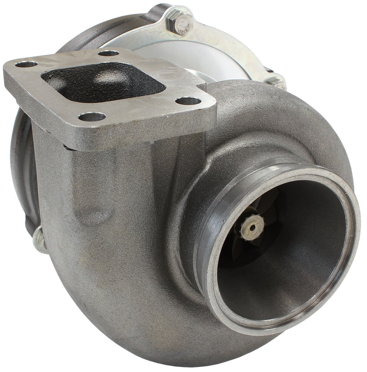 BOOSTED 5455 1.06 Turbocharger 650HP, Hi Temp Black Finish   External Wastegate, T3 Inlet Flange, V-Band Exhaust Flange