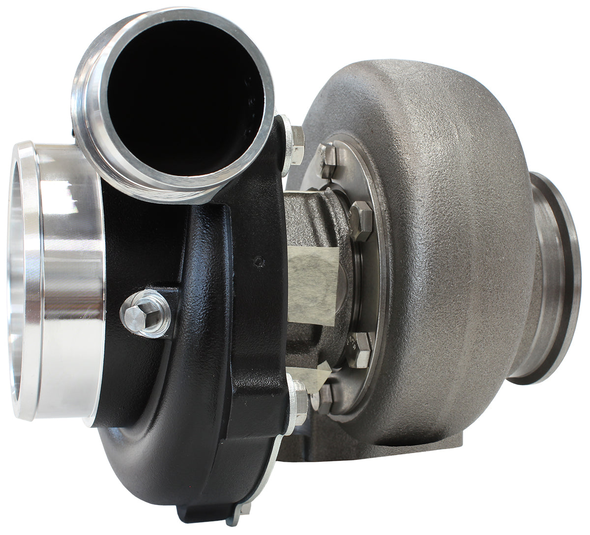 BOOSTED 5862 1.06 Turbocharger 750HP, Hi Temp Black Finish   External Wastegate, T3 Inlet Flange, V-Band Exhaust Flange