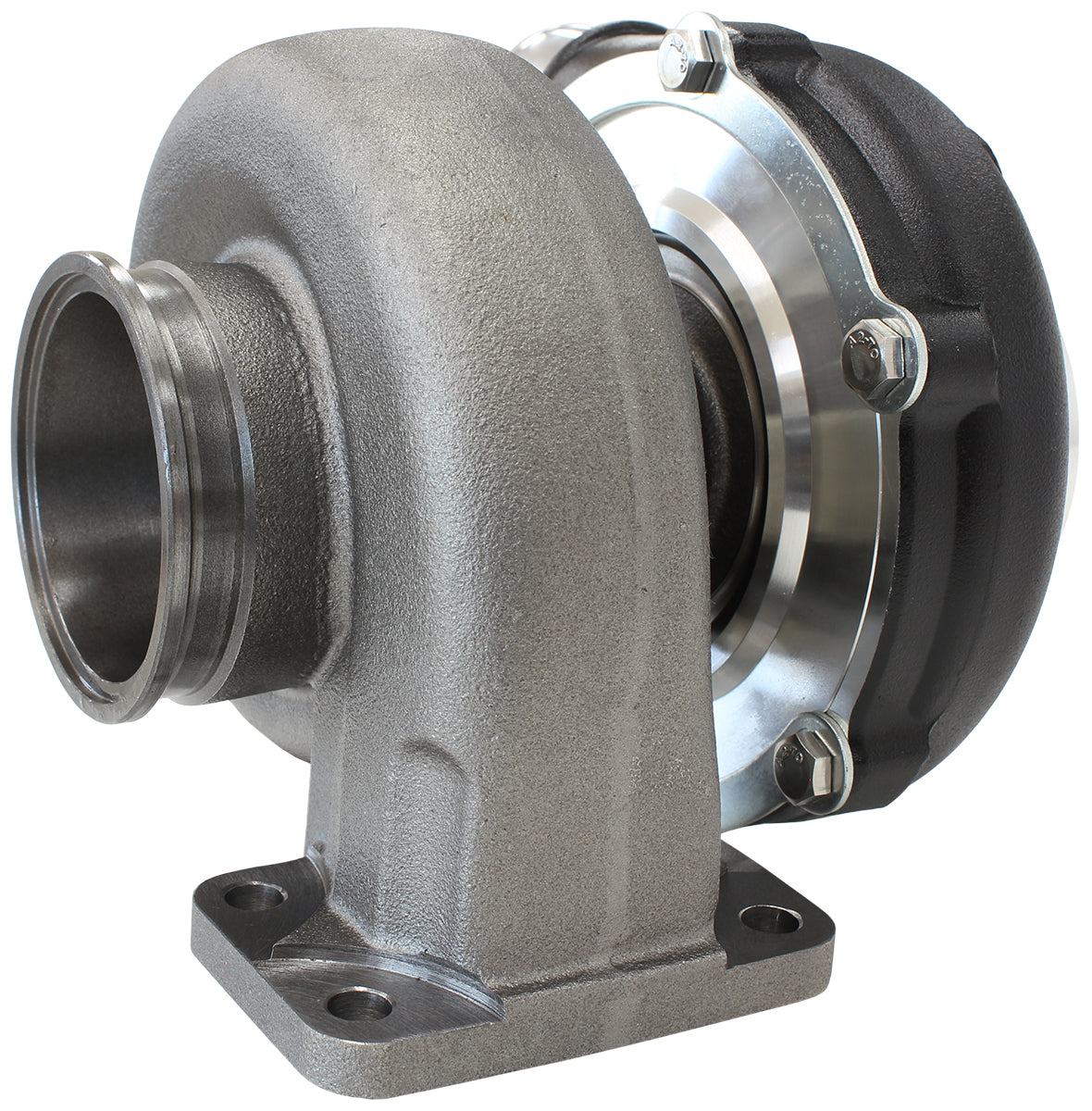 BOOSTED 5862 1.06 Turbocharger 750HP, Hi Temp Black Finish   External Wastegate, T3 Inlet Flange, V-Band Exhaust Flange