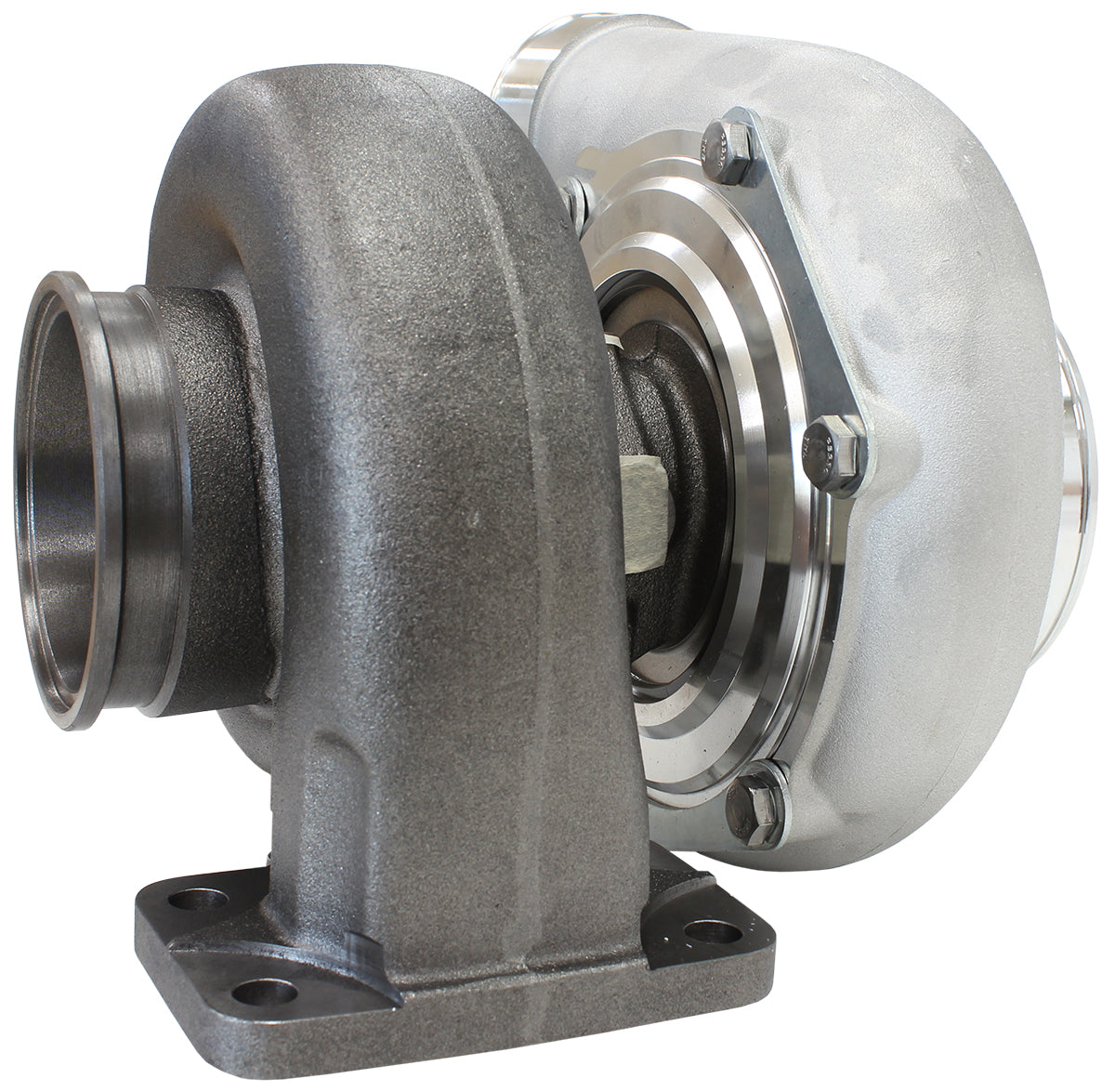 BOOSTED 6662 1.06 Turbocharger 900HP, Natural Cast Finish   External Wastegate, T3 Inlet Flange, V-Band Exhaust Flange