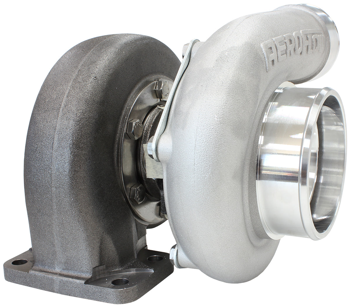 BOOSTED 6662 1.06 Turbocharger 900HP, Natural Cast Finish   External Wastegate, T3 Inlet Flange, V-Band Exhaust Flange