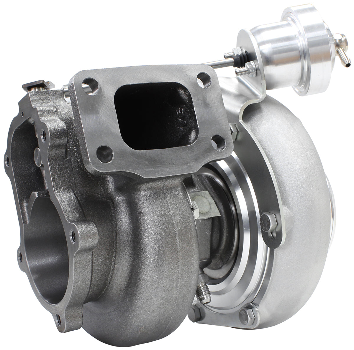 BOOSTED 6762 XR6 1.15 Turbocharger 1000HP, Natural Cast Finish   Internal Wastegate, T3 Inlet Flange, BA-BF XR6 5-Bolt Exhaust Flange