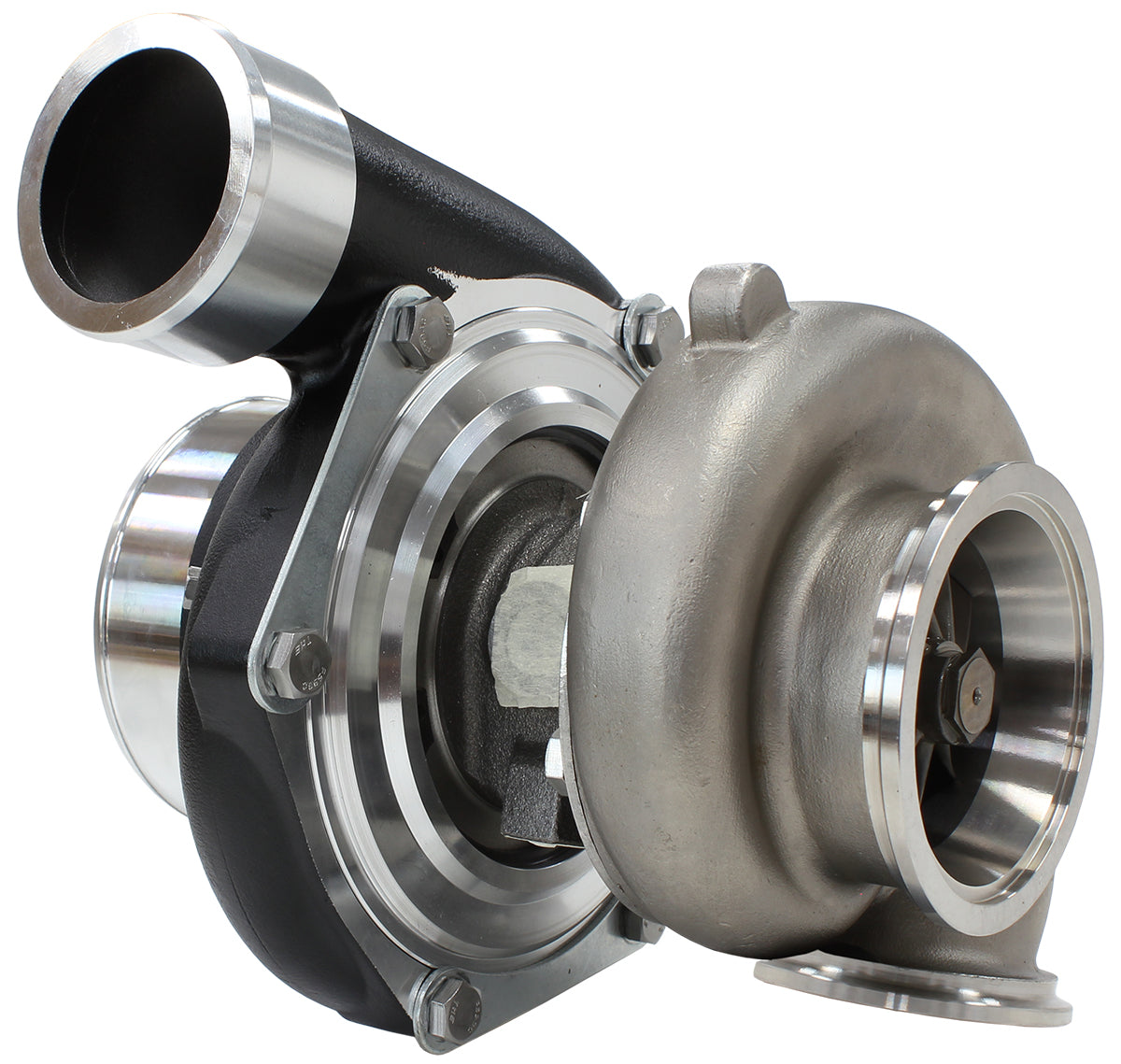 BOOSTED 6662 V-Band .82 Turbocharger 900HP, Hi Temp Black Finish   External Wastegate, V-Band Inlet & Exhaust Flanges