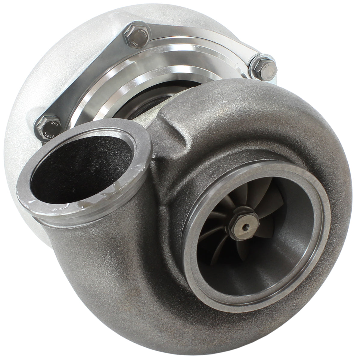 BOOSTED 6762 V-Band 1.21 Turbocharger 950HP, Natural Cast Finish   External Wastegate, V-Band Inlet & Exhaust Flanges