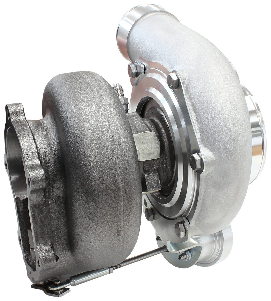 BOOSTED 6762 XR6 1.15 Turbocharger 1000HP, Natural Cast Finish   Internal Wastegate, T3 Inlet Flange, FG XR6 5-Bolt Exhaust Flange