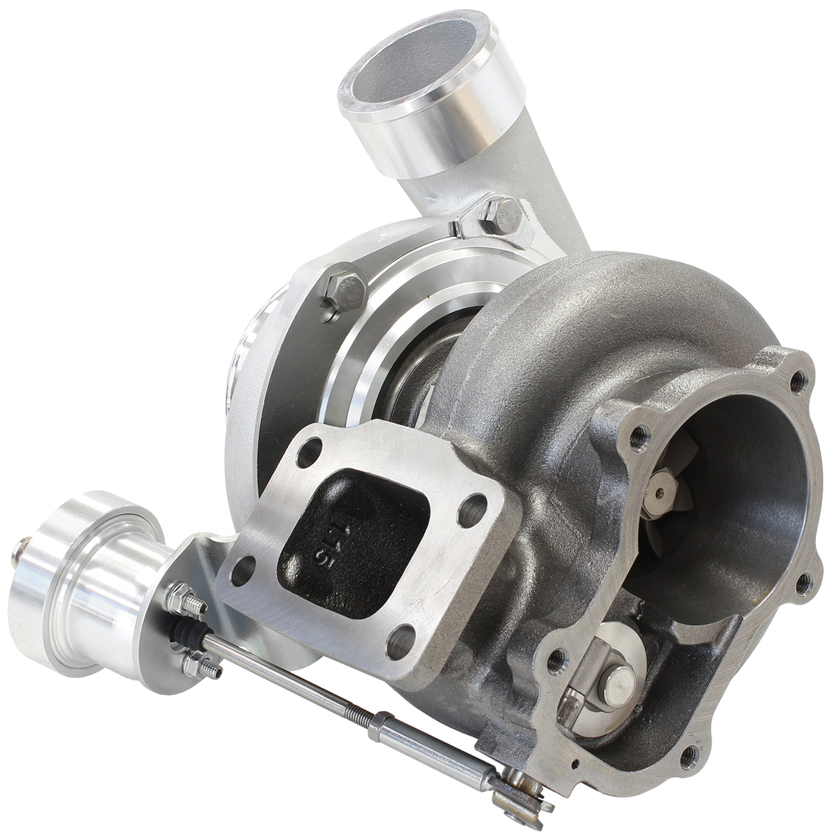 BOOSTED 6762 XR6 1.15 Turbocharger 1000HP, Natural Cast Finish   Internal Wastegate, T3 Inlet Flange, FG XR6 5-Bolt Exhaust Flange