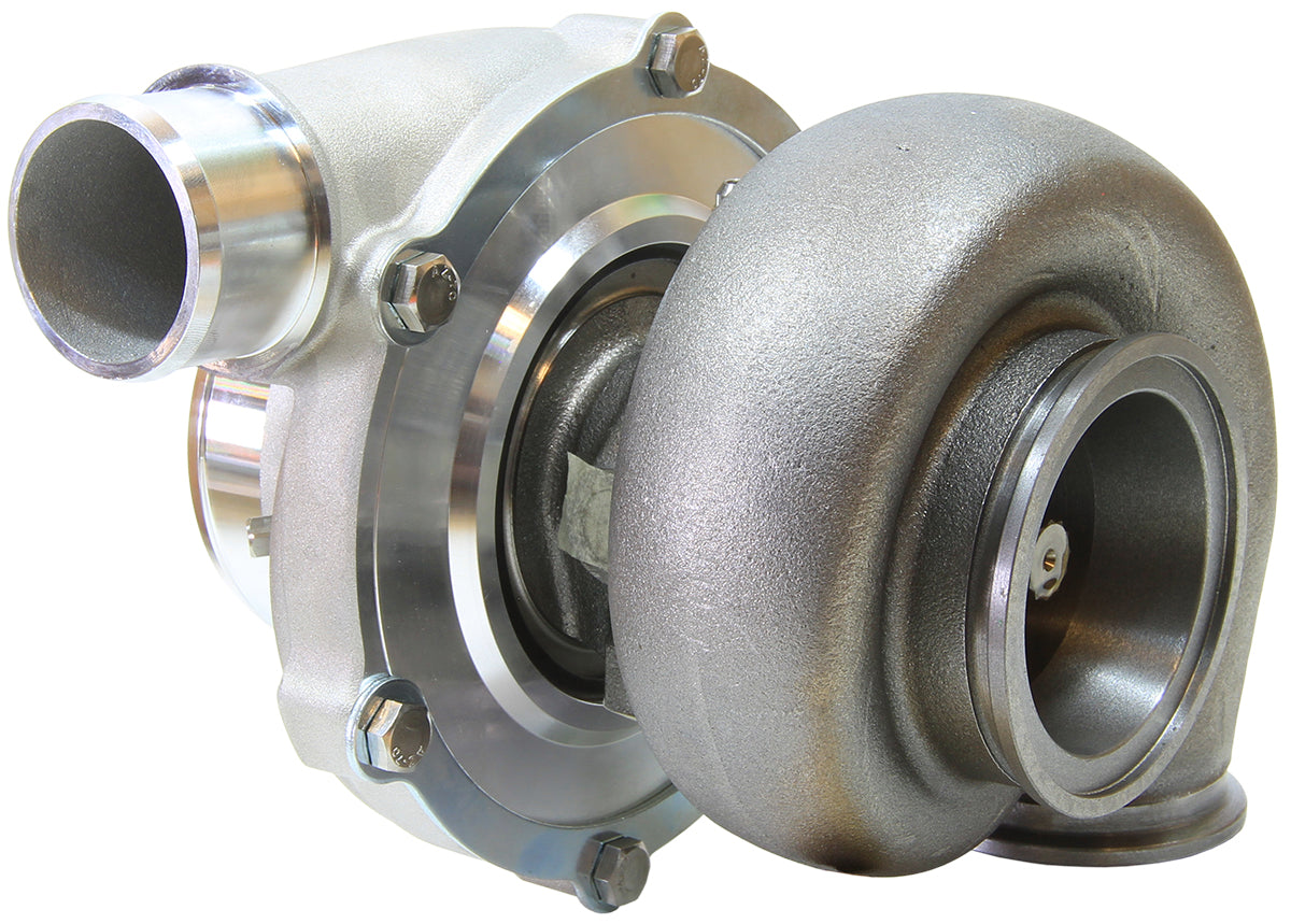 BOOSTED 5455 V-Band 1.01 Turbocharger 650HP, Natural Cast Finish   External Wastegate, V-Band Inlet & Exhaust Flanges