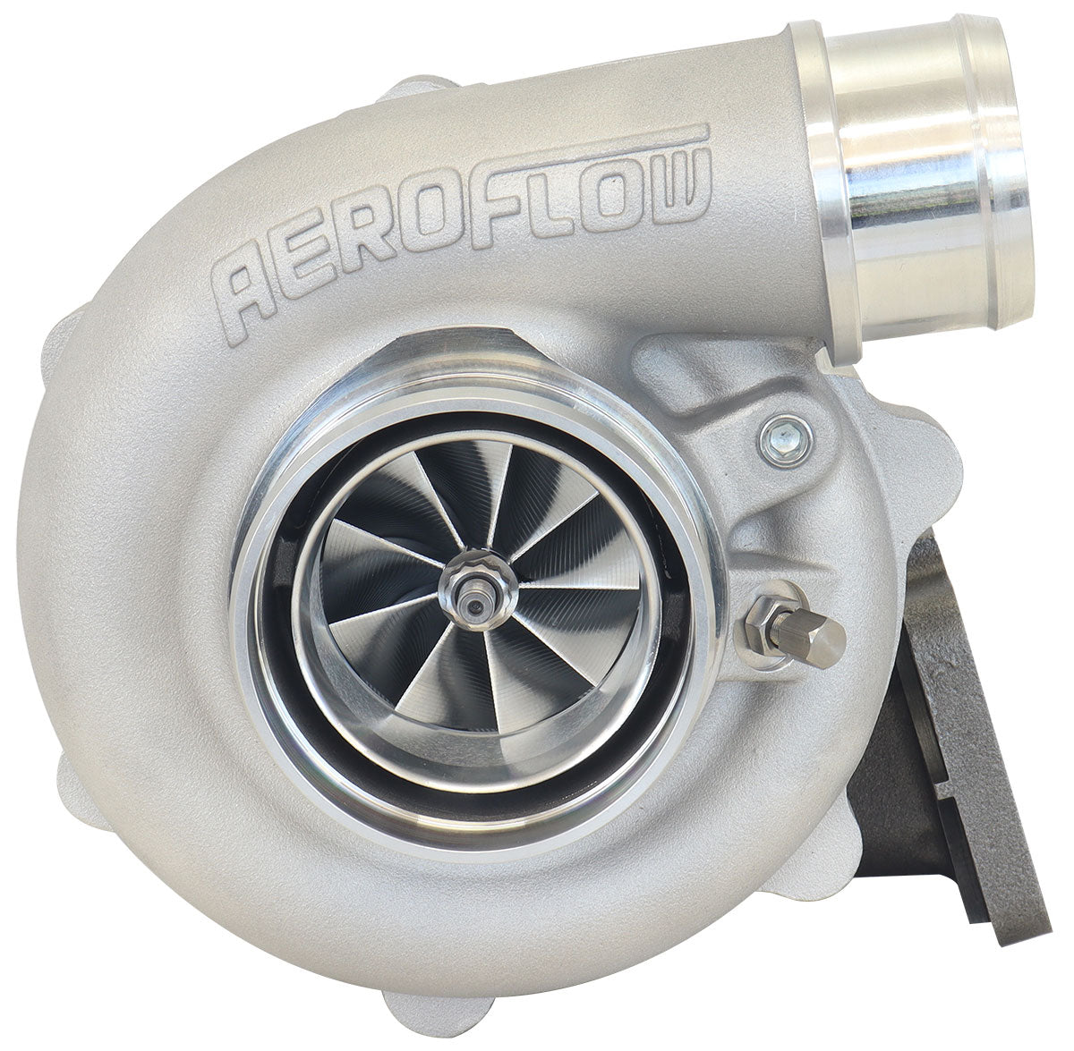 BOOSTED B5455 .61 Turbocharger 660HP, Natural Cast Finish   External Wastegate, T3 Inlet Flange, V-Band Exhaust Flange