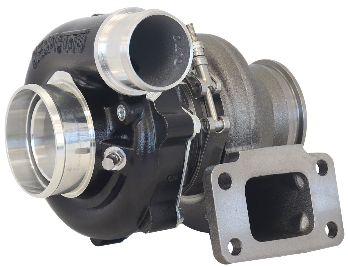 BOOSTED B5455 .61 Turbocharger 660HP, Hi Temp Black Finish   External Wastegate, T3 Inlet Flange, V-Band Exhaust Flange