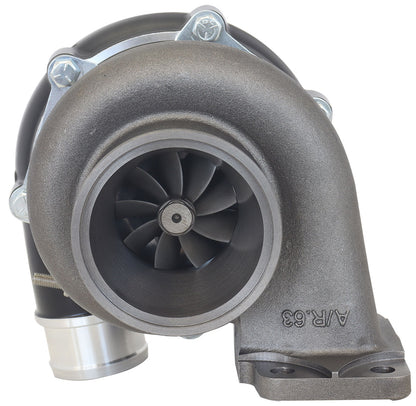 BOOSTED B5455 .61 Turbocharger 660HP, Hi Temp Black Finish   External Wastegate, T3 Inlet Flange, V-Band Exhaust Flange