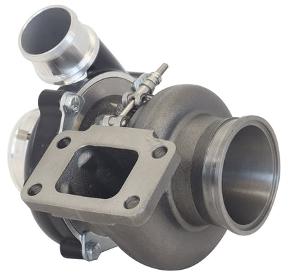 BOOSTED B5455 .61 Turbocharger 660HP, Hi Temp Black Finish   External Wastegate, T3 Inlet Flange, V-Band Exhaust Flange